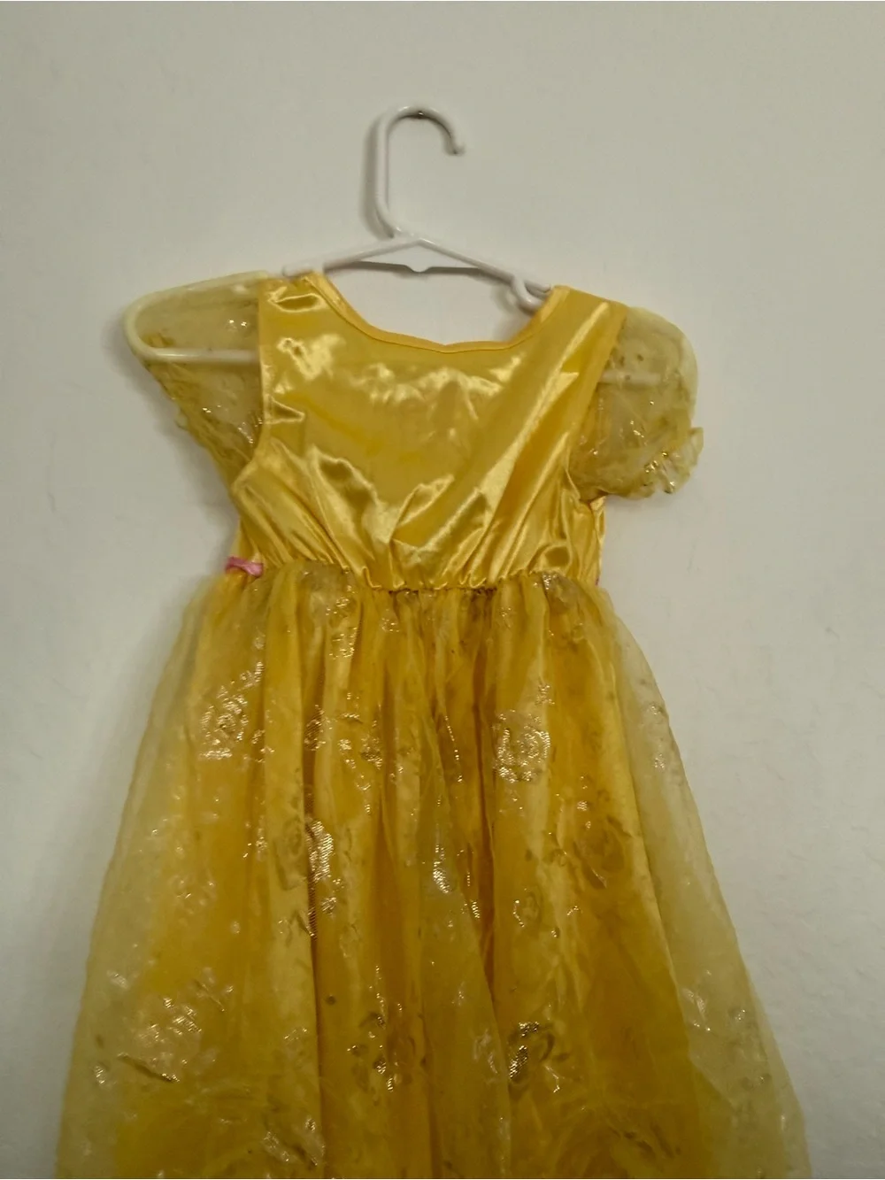 Disney Yellow Princess Belle Costume with Pink Trim